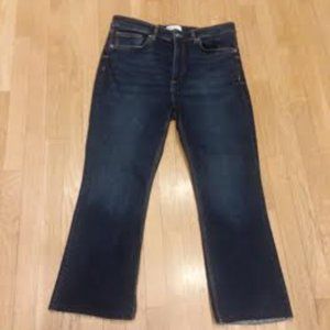 ZARA - Frayed hem straight leg jean-size 10